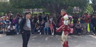 #VIDEO // Hasta Iron Man se apareció en las batallas de aura en Morelia
