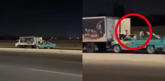 #VIDEO // ¡Asalto sobre ruedas! Captan a ladrones abordando un camión en movimiento en Egipto