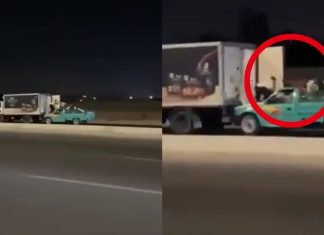 #VIDEO // ¡Asalto sobre ruedas! Captan a ladrones abordando un camión en movimiento en Egipto
