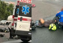 Choque entre motocicletas deja dos heridos en el Libramiento Oriente de Morelia