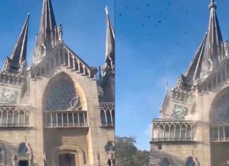 #VIDEO // Colapsa parte de la Catedral de Manizales tras fuerte terremoto de 7.4 en Colombia