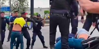 #VIDEO // Farderos desatan pelea masiva con elementos de seguridad en Walmart Acoxpa