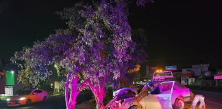 Automovilista queda herido tras chocar contra árboles en el Libramiento Sur-Poniente de Morelia