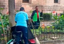Intensifican limpieza y restauración en el Centro Histórico de Morelia rumbo a temporada de fiestas