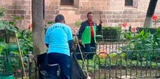 Intensifican limpieza y restauración en el Centro Histórico de Morelia rumbo a temporada de fiestas