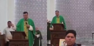 #VIDEO // Balacera irrumpe misa y sacerdote resguarda a feligreses en el templo