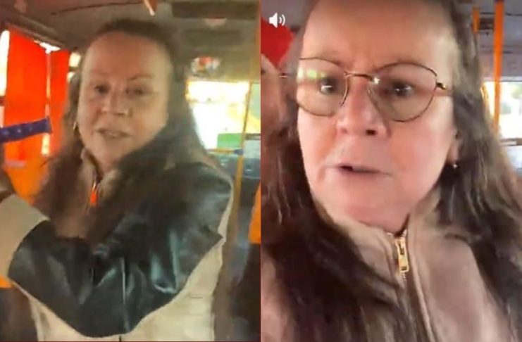 #VIDEO // Señora golpea con una muleta a estudiante embarazada en microbús durante pelea