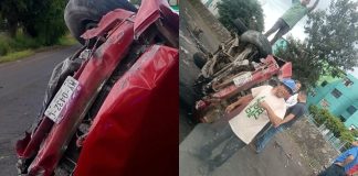 #VIDEO // Volcadura de camioneta deja 3 heridos en el Libramiento Poniente de Morelia