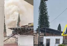 #VIDEO // Rayo incendia árbol en la colonia Centro de Morelia
