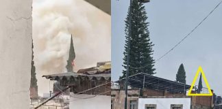#VIDEO // Rayo incendia árbol en la colonia Centro de Morelia