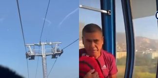 #VIDEO // Pasajeros de teleférico vivieron momento de pánico a metros de altura durante terremoto