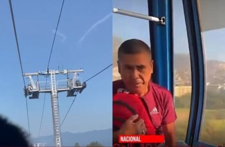#VIDEO // Pasajeros de teleférico vivieron momento de pánico a metros de altura durante terremoto