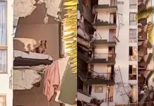 #VIDEO // Perrito queda atrapado en quinto piso de edificio colapsado por sismo en Colombia