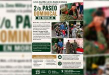 La 21/a. Zona Militar y el 12/o. Batallón de Infantería recuerdan el Paseo Dominical en Morelia.