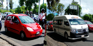 #VIDEO // Automovilista y chofer de combi se agarran a golpes en el Libramiento Oriente de Morelia