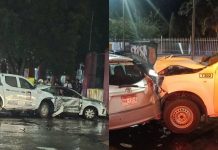 Camioneta SEPSA y automóvil chocan sobre avenida Acueducto