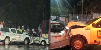 Camioneta SEPSA y automóvil chocan sobre avenida Acueducto