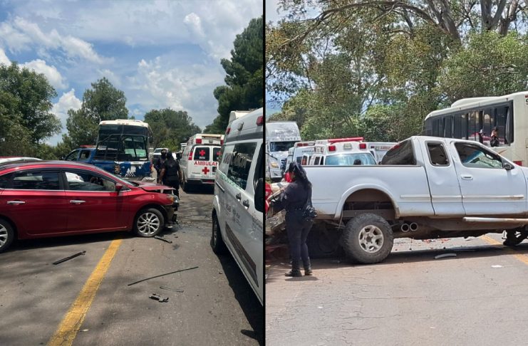 Choque deja al menos 10 lesionados en la carretera Zamora-Carapan