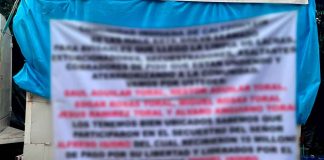 Delincuentes cuelgan “narcomanta” previo a las fiestas de la comunidad de Caltzontzin, en Uruapan
