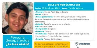 Desaparece un adolescente de 16 años en Tonalá engañado con una supuesta oferta laboral
