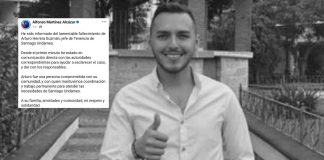 Lamenta Alfonso Martínez fallecimiento de jefe de Tenencia de Santiago Undameo