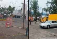 Manifestantes bloquean el Boulevard Industrial en Uruapan; exigen liberación de un detenido