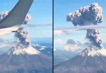 #VIDEO // Pasajera capta impresionante fumarola del volcán Popocatépetl desde un avión