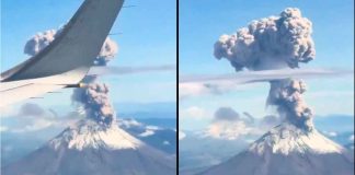 #VIDEO // Pasajera capta impresionante fumarola del volcán Popocatépetl desde un avión