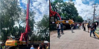 PC Estatal advierte riesgo por maquinaria pesada obstruida por manifestantes en Tres Puentes