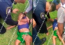 #VIDEO // Policía federal salva la vida a un niño de 3 años que se ahogaba en Teotihuacán