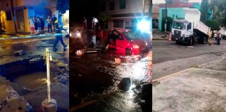 #VIDEO // Autoridades atienden socavón en avenida del Estudiante tras fuertes lluvias