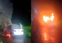Se incendia taxi a unos metros de la barda perimetral del Aeropuerto Internacional de Uruapan