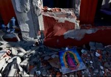 Hallan figura de la Virgen de Guadalupe intacta entre los escombros en Colombia