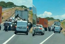 #VIDEO // Se registra volcadura de camión en la autopista México-Guadalajara