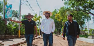 Supervisan avance de obra en la calle Balnearios de Huandacareo