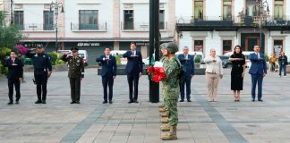 Alfonso Martínez Alcázar encabeza izamiento de Bandera y da inicio a los festejos patrios en Morelia
