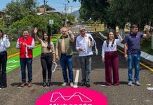 Inauguran Alfredo Ramírez Bedolla y Yohana Mendoza rehabilitación del bulevar Francisco J. Múgica y arranca la segunda etapa del Acuaférico de Ario de Rosales