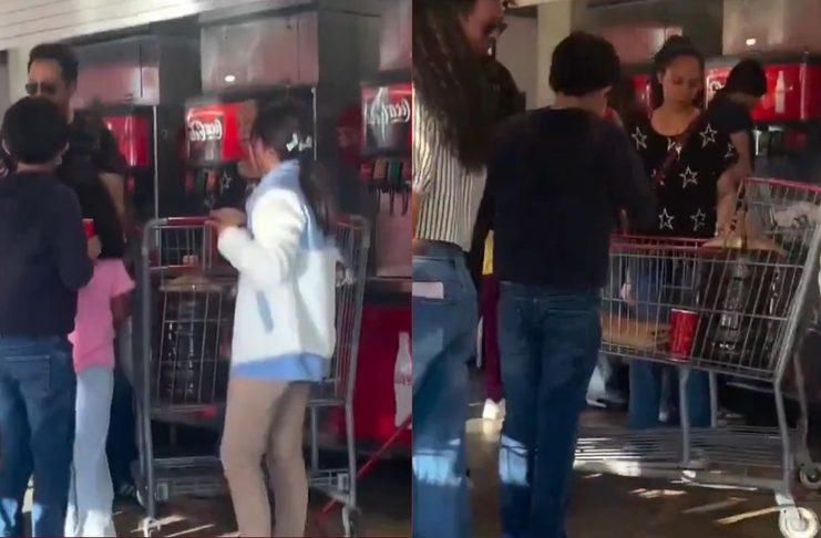 #VIDEO // Familia llena garrafones de refresco en Costo