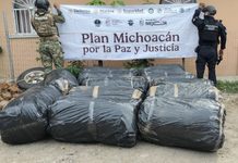 SSP y Marina aseguran camioneta con casi media tonelada de marihuana en Lázaro Cárdenas