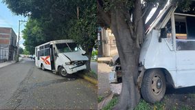 Camión particular choca contra árbol frente a la Macroplaza Estadio