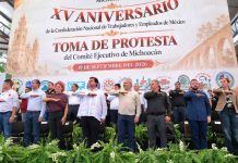 Refrenda Bedolla respaldo a los trabajadores de Michoacán en el XV aniversario de la Catem