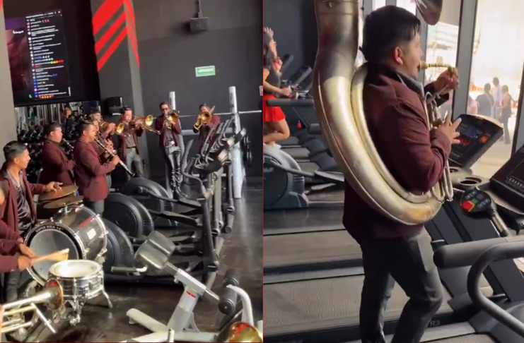 #VIDEO // Llevan banda en vivo a un gimnasio y el entrenamiento se viraliza en redes sociales