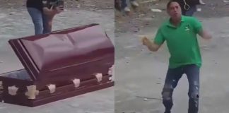 #VIDEO // Candidato en San Luis Potosí sale de un ataúd y se pone a bailar para pedir votos