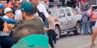 #VIDEO // Reciben con protestas y disturbios a Claudia Sheinbaum en Oaxaca