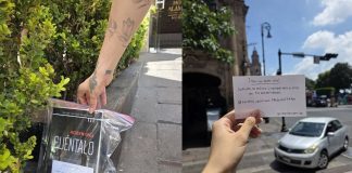 ¡Noble acto! Moreliana deja libros de regalo en el Centro Histórico para fomentar la lectura