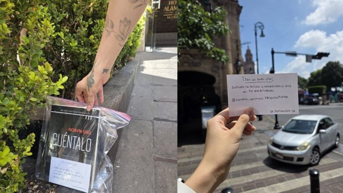 Moreliana deja libros de regalo en el Centro Histórico para fomentar la lectura
