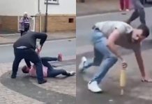 #VIDEO // hombre apuñala a su esposa en plena calle de Alemania