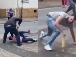 #VIDEO // hombre apuñala a su esposa en plena calle de Alemania