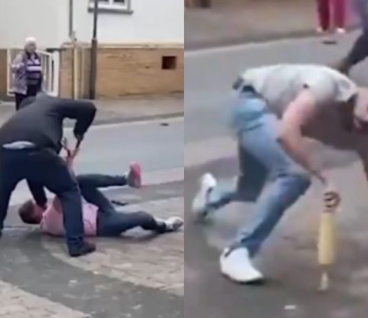 #VIDEO // hombre apuñala a su esposa en plena calle de Alemania
