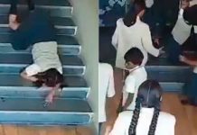 #VIDEO // Menor de 9 años muere tras aparatosa caída en las escaleras de su escuela en la India